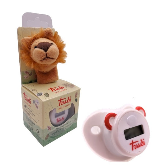 Trudi Termometro Digitale Neonato Ciuccio Con Peluche Leone Animali Bambino Baby