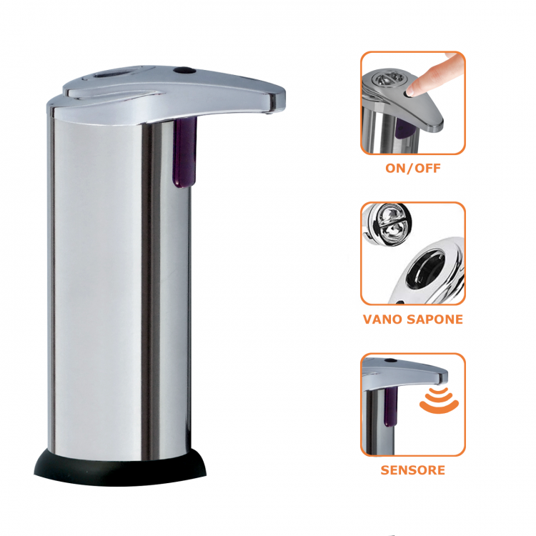 Techmade Dispenser Automatico Per Sapone Liquido Mani Da 250 Ml Con Sensore Ir