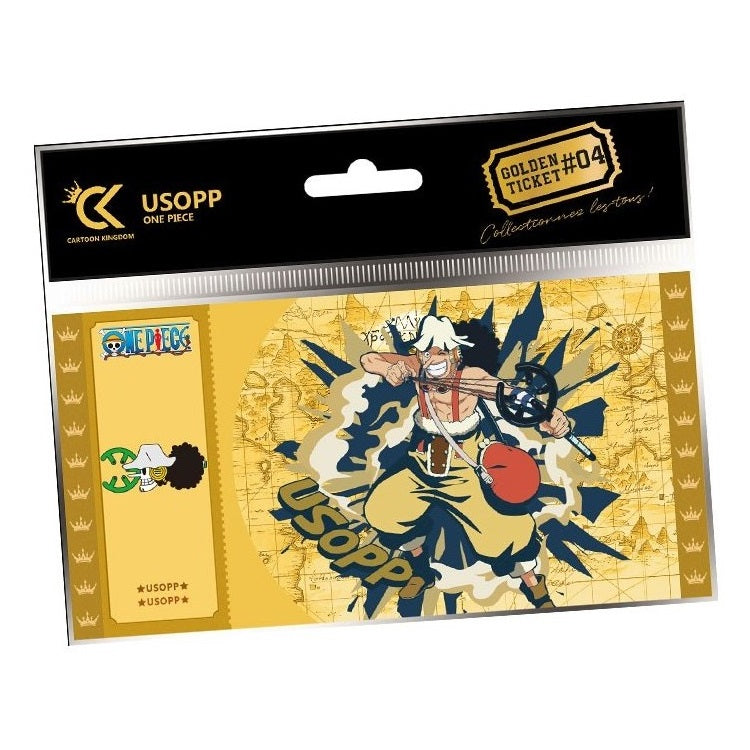 CARTOON KINGDOM - GOLDEN TICKET: ONE PIECE (USOPP) BIGLIETTO #04 DA COLLEZIONE