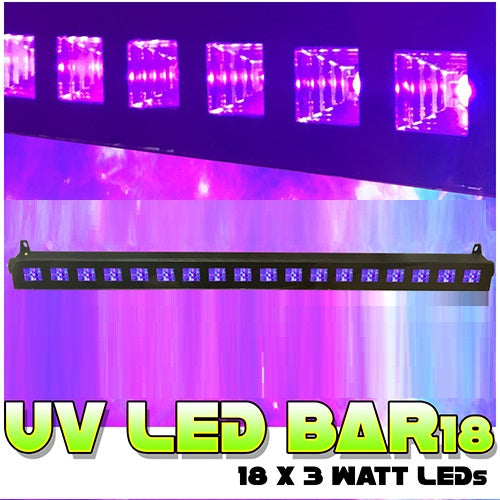 BARRA LED BLACK UV EFFETTO FLUO ULTRAVIOLETTI LUCE VIOLA LAMPADA BAR FARO DISCO