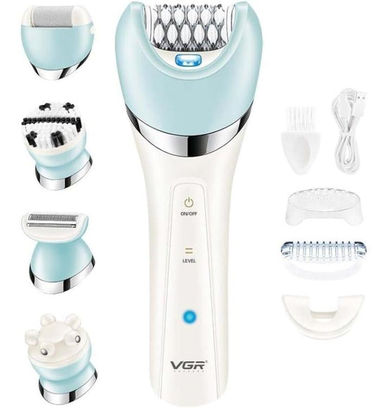 Vgr V-733 Epilatore Elettrico A Batteria Professionale 6In1 Display Impermeabile