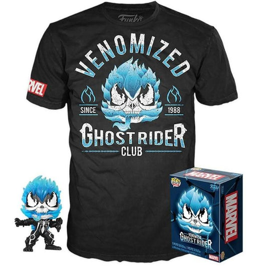 Funko Pop Tees Marvel Venomized Ghost Rider Vinyl Figure Glows In The Dark Tg L