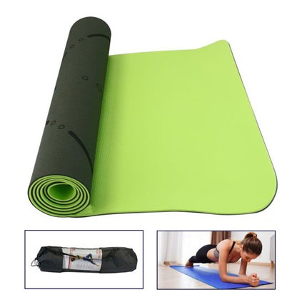 Tappetino Pilates Tappeto Yoga Materassino Fitness Gomma Tpe 6mm Bicolore Verde