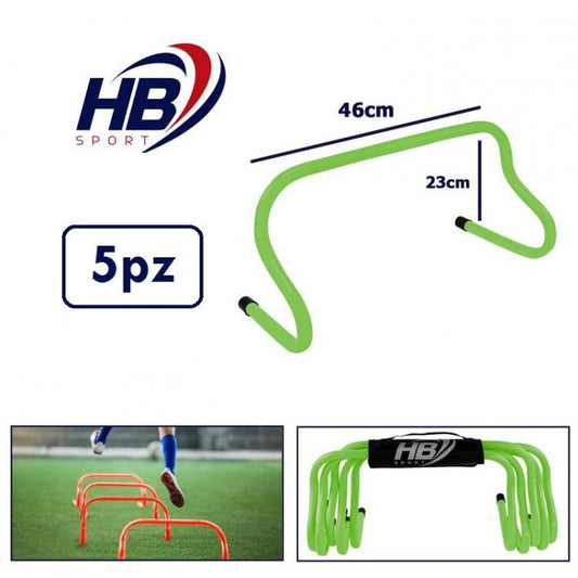 Set 5 Ostacoli Sport Allenamento Calcio Velocità Agilità Football Verde 23Cm