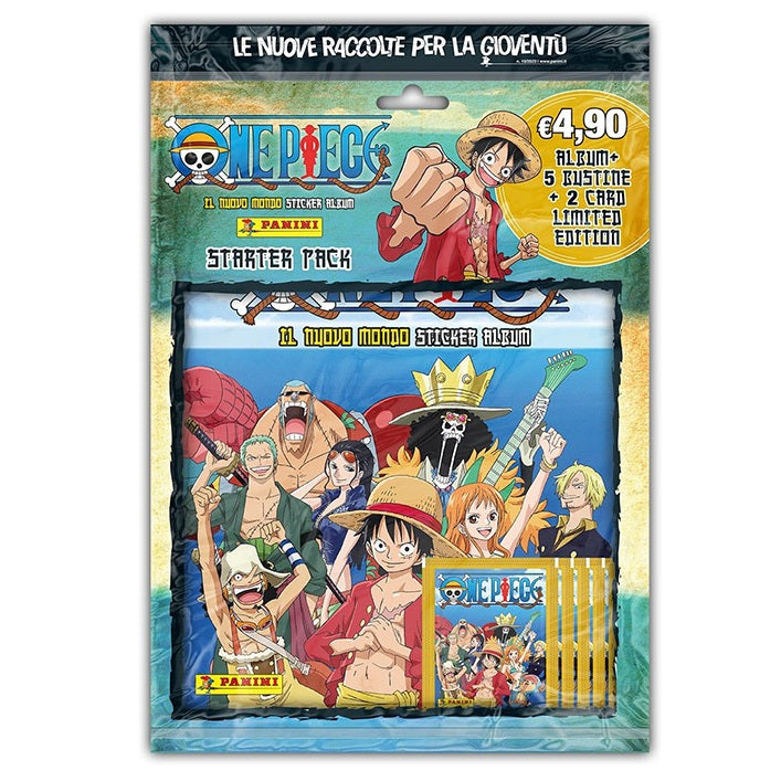 Panini One Piece Sticker Starter Set Album + 5 Bustine + 2 Card Limited Edition
