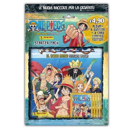 Panini One Piece Sticker Starter Set Album + 5 Bustine + 2 Card Limited Edition