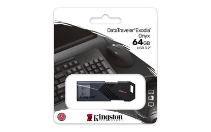 Kingston Pendrive Dtxon/64Gb Usb 3.2 Gen1 Nero/Blu Pc Pennetta Chiavetta Memoria