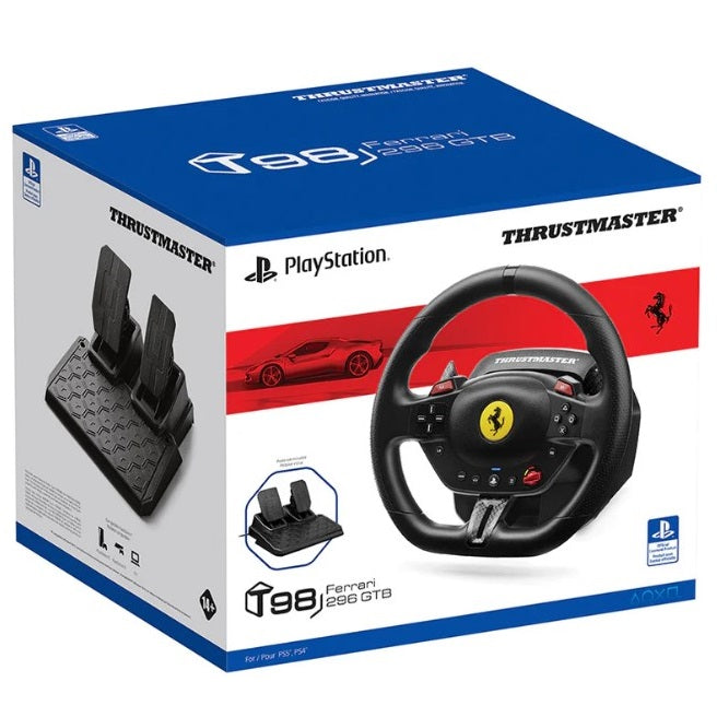 Thrustmaster Volante T98 Ferrari 296 GTB + Pedaliera Ps5/Ps4 Pc Nuovo F1