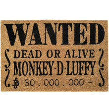 Zerbino - One Piece (Wanted) Tappeto per Ingresso Esterno e Interno, Cocco Divertente e Base in In Pvc Antiscivolo per Cameretta Bagno 40X60Cm