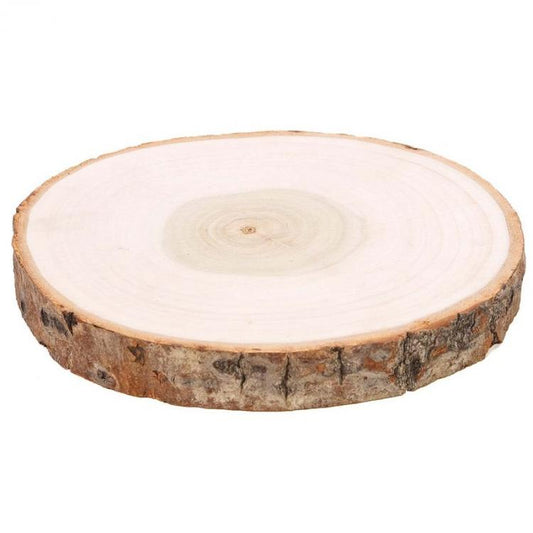 BASE LEGNO TRONCO DECORAZIONE DA TAVOLO CENTROTAVOLA ALZATINA SHABBY-NATALE 34cm