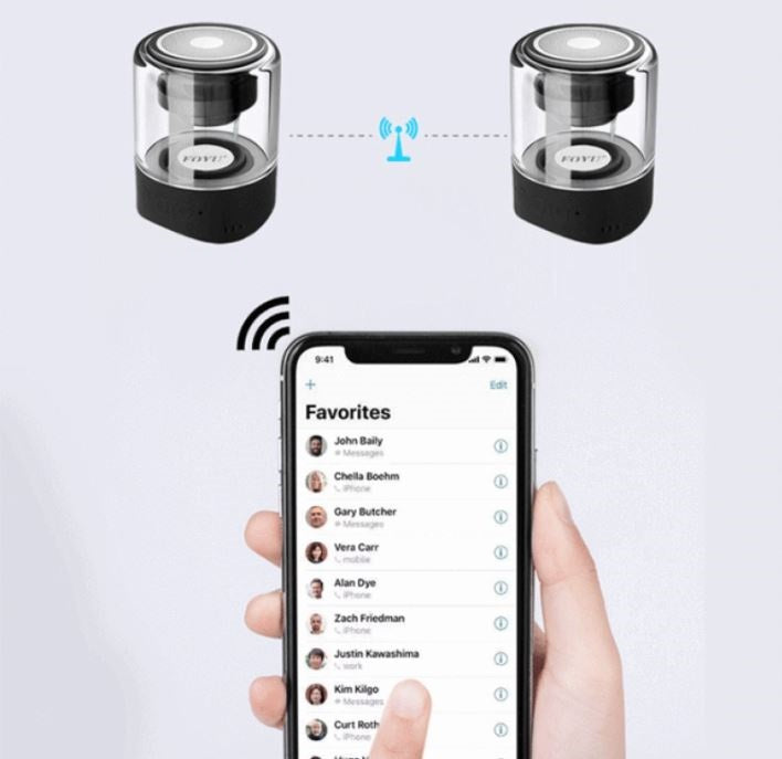 CASSA SPEAKER BLUETOOTH TWS COPPIA CASSE MAGNETICA LED STEREO PORTATILE -FO-Y22