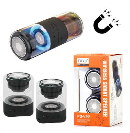CASSA SPEAKER BLUETOOTH TWS COPPIA CASSE MAGNETICA LED STEREO PORTATILE -FO-Y22