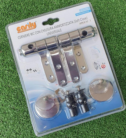 CERNIERE PER WC SUPPORTI COPRIWATER UNIVERSALI CHIUSURA SOFT AMMORTIZZATA 79573