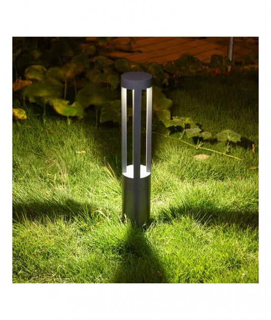 Lampione Giardino Lampada 12W Led Da Esterno Grigio Lampioncino Luce Fredda Es28