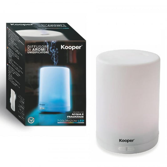 AROMATERAPIA KOOPER 7LED PROFUMATORE NEBULIZZATORE DIFFUSORE AROMI 300ML BIANCO