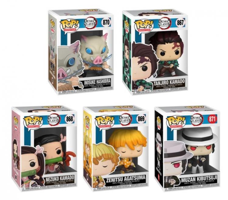 Funko Pop Demon Slayer Collezione Completa Set 5 Pz Da Collezione Vinyl Statua