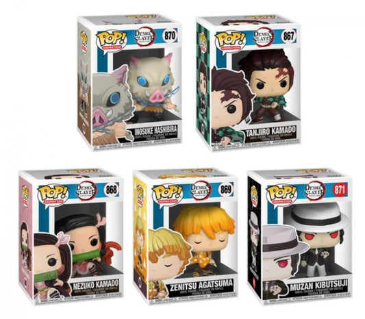 Funko Pop Demon Slayer Collezione Completa Set 5 Pz Da Collezione Vinyl Statua