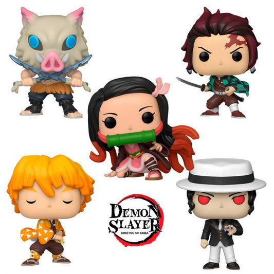 Funko Pop Demon Slayer Collezione Completa Set 5 Pz Da Collezione Vinyl Statua