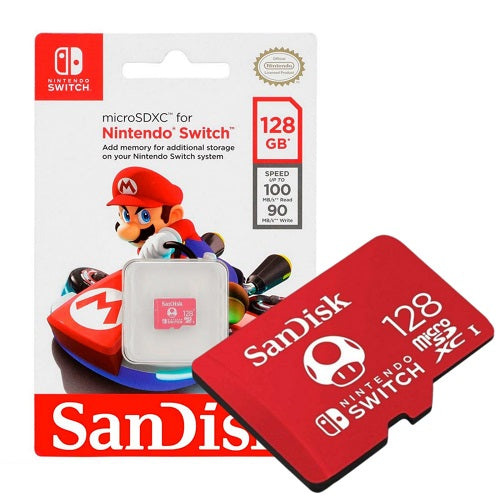 Nintendo Switch Sandisk Microsdxc 128Gb Memoria Micro Sd Scheda Ufficiale Mario