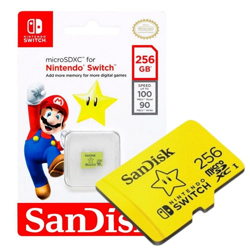 Nintendo Switch Sandisk Microsdxc 256Gb Memoria Micro Sd Scheda Ufficiale Mario