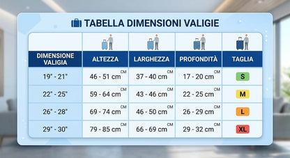 Copri Valigia da Viaggio Tg.L Copertura Elastica per Trolley Coperchio Custodia Bagaglio (Vari Colori e Fantasie)