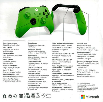 Microsoft Xbox Serie X/One Controller Wireless Velocity Green Shock Pad Verde