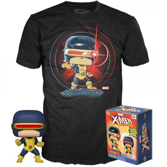 Funko Pop Tees Marvel X-Men Cyclops 502 Glows In The Dark With T-Shirt Taglia M