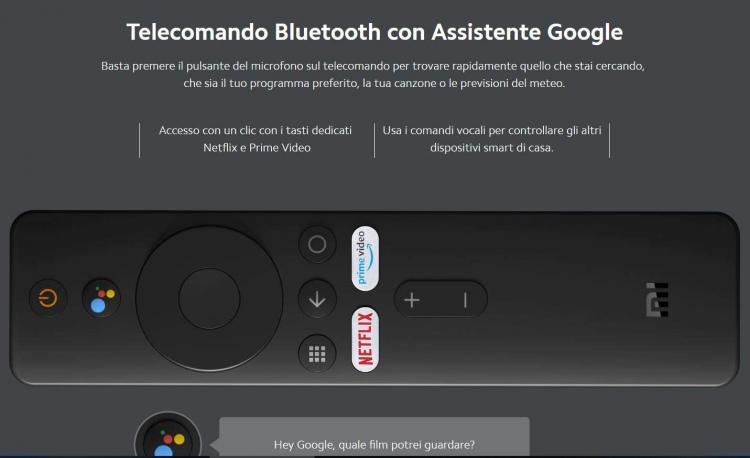 Xiaomi Mi Tv Stick Chiavetta Android Smart Tv Wi-Fi Hdmi Netflix Prime Google