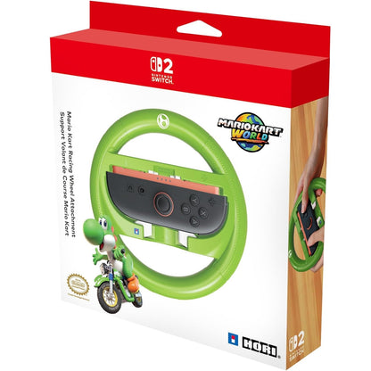 HORI Volante per Joy-Con Mario Kart Racing Wheel Attachment (Yoshi) per Nintendo Switch 2 e Nintendo Switch - Licenza Ufficiale Nintendo