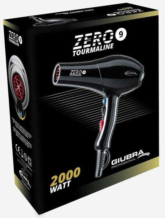 Giubra Phon Asciugacapelli Zero 9 Semi Compact Tourmaline 2000W Nero 2 Velocita