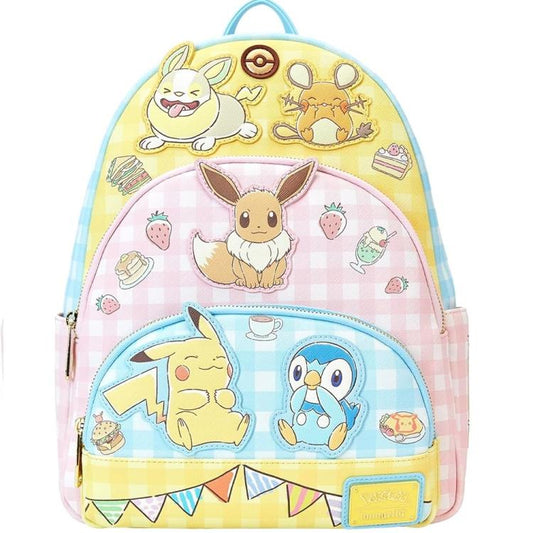 Funko Loungefly Zaino Pokémon Cafe Triple Pocket Backpack Borsa Pikachu Eevee