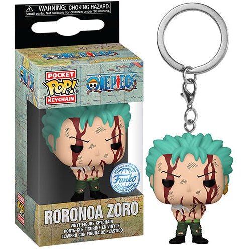 Funko Pop ! Animation - One Piece  Roronoa Zoro W/Blood 4Cm Keychain Portachiavi