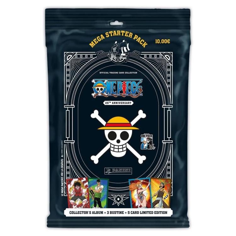 Panini One Piece 25Th Anniversary Mega Starter Album +12 Bustine +8 Card Limited
