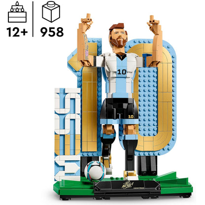 LEGO Editions 43015 (Lionel Messi) Leggenda del Calcio 958 pcs Kit Modellismo con Action Figure 3D da Esposizione - Giocattolo Decorazione Cameretta - Regalo per Bambini e Bambine da 12 Anni e Fan Adulti World Cup 2026