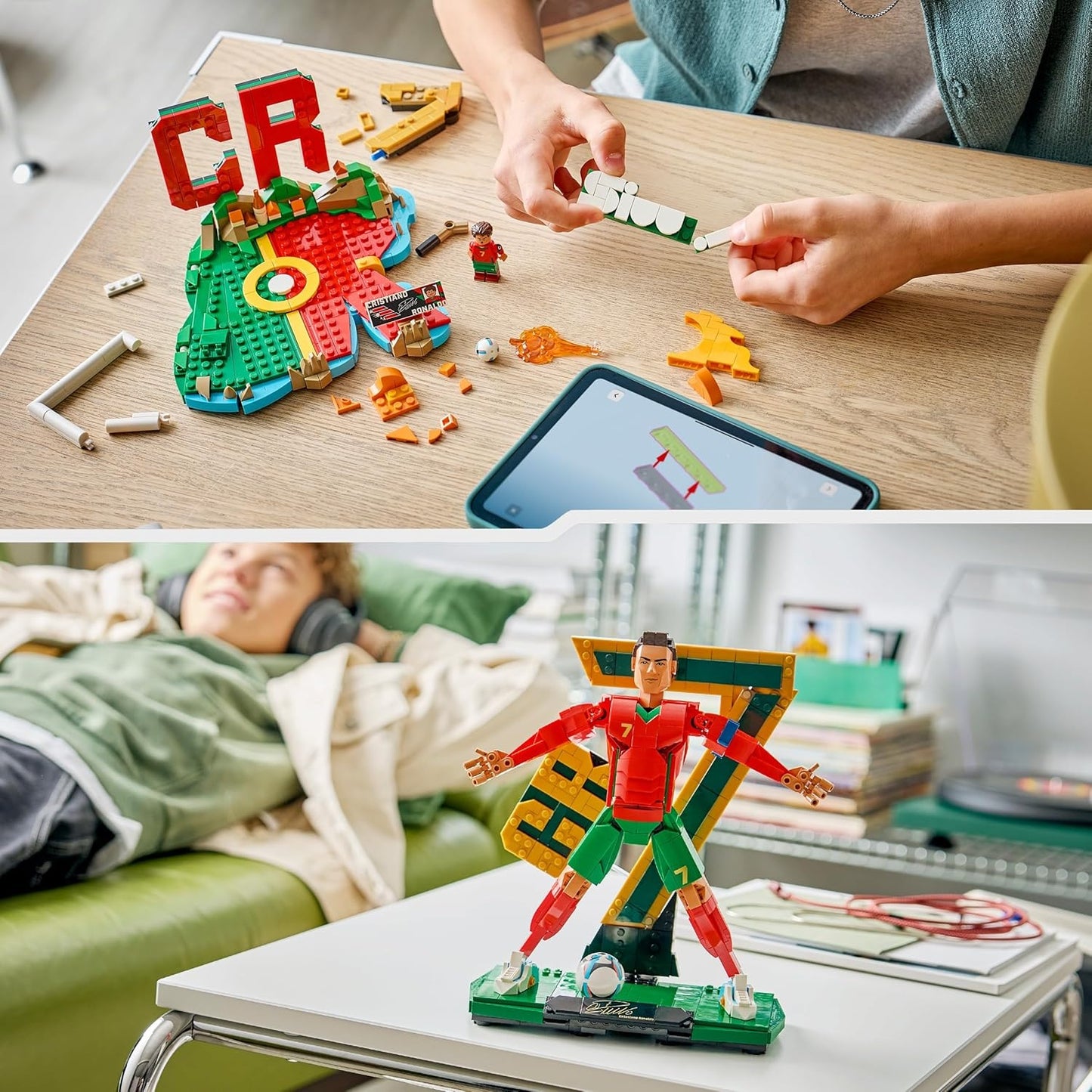 LEGO Editions 43016 (Cristiano Ronaldo) Leggenda del Calcio - 854 pcs Kit Modellismo con Action Figure 3D da Esposizione - Giocattolo Decorazione Cameretta - Regalo per Bambini e Bambine da 12 Anni e Fan Adulti (World Cup 2026)