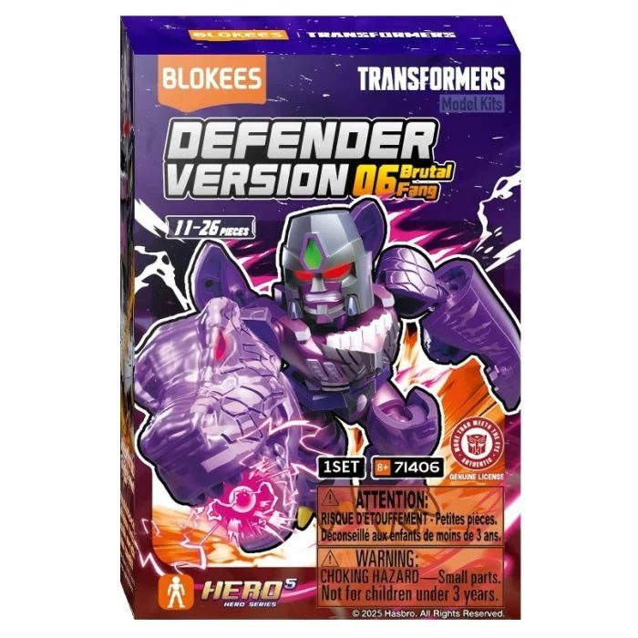 Blokees Transformers - Defender Version 06 (Brutal Fang) 12 Action Figure Incluso 1 Special Type (Box Intero) 71406