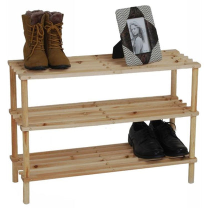 Scarpiera In Legno 3 Ripiani Salvaspazio Scaffale Scarpe Portascarpe 63X48X23Cm