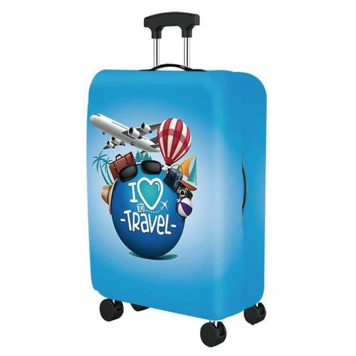 Copri Valigia da Viaggio Tg.XL Copertura Elastica per Trolley Coperchio Custodia Bagaglio (Varie Fantasie Colorate)