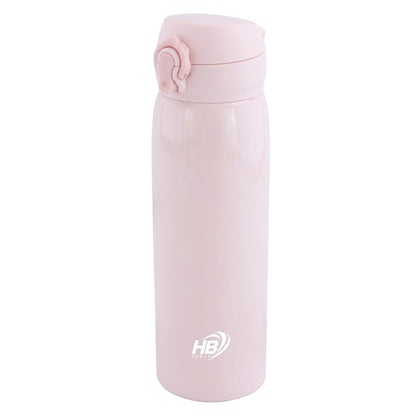 Borraccia Termica Thermos Acciaio Inox Bottiglia 500Ml (24H) Tappo a Scatto con Beccuccio | Rosa / Azzurro