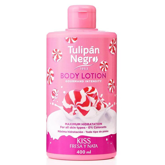 Tulipan Negro Lozione Corpo Body Crema Idratante (Kiss Panna E Fragola) 400Ml