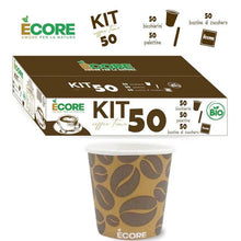 Kit 150Pz - 50 Bicchierini Da Caffè 50 Palette In Bamboo 50 Bustine Zucchero