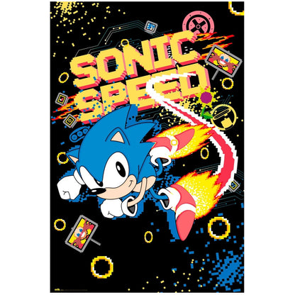 Maxi Poster - Sonic the Hedgehog: (SPEED) da Parete Incorniciabile 91x61 cm Carta Lucida Licenza Ufficiale Nerd Gamers Videogame Nintendo, Playstation, Sega, Xbox, Atari