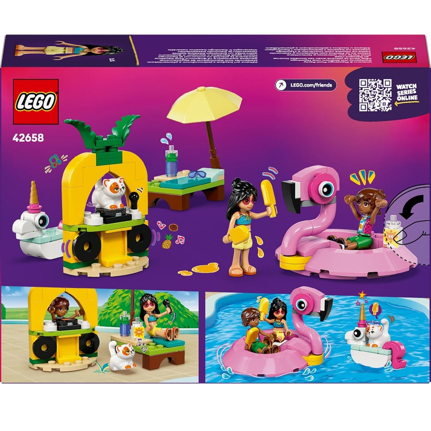 Lego - Friends 42658 Pool Party con Unicorno e Fenicottero Costruzione da 99 pz 5+