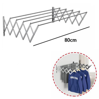 Stendibiancheria A Parete Estensibile Stendino Balcone Da Esterno O Bagno 80Cm