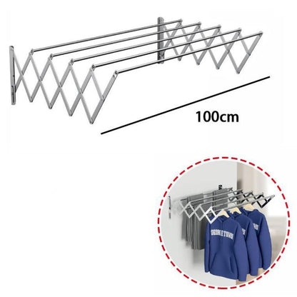 Stendibiancheria A Parete Estensibile Stendino Balcone Da Esterno O Bagno 100Cm