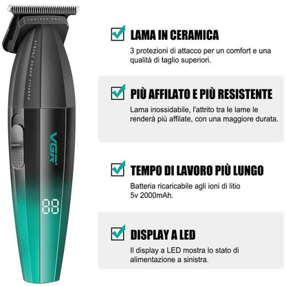Vgr Salon Series V906 Regolabarba Rasoio Trimmer Regola Barba Super Zero Display