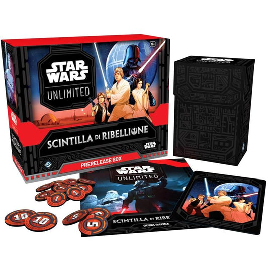 Star Wars Unlimited Scintilla Di Ribellione Prerelease Box Cioco Carte Card Game