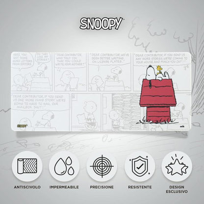 Snoopy: Tappetino Per Tastiera E Mouse Pad Pc Gaming Deskmat Grande Xxl 80X35Cm