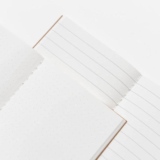 Ricambio "Quaderno Ricaricabile" per Taccuino Diario Personale da Viaggio 2 Quaderni Sostituibili: Bullet Journal Puntinato e a Righe 160 pag