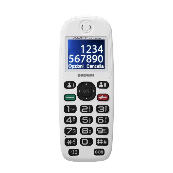 BRONDI AMICO DI CASA TELEFONO CELLULARE GSM DUAL SIM ANZIANI TASTI GRANDI SOS WH